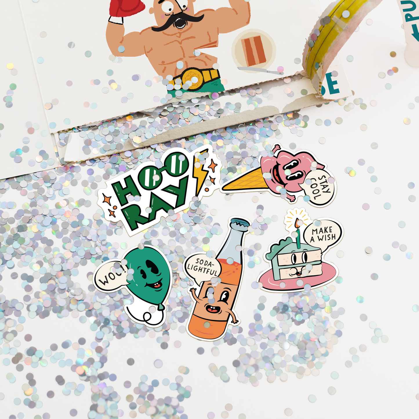 Birthday Boxer Sticker Surprise Card (no music) - Gift Delivery